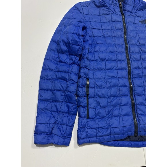 The North Face Women's Thermoball Hooded Jacket Coat Size S Quilted Puffer Blue - Picture 2 of 15